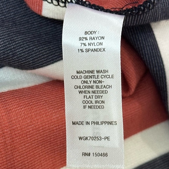 41 Hawthorn NWOT Annora Faux Wrap Knit Dress Sz S Petite Navy Terracotta - Picture 6 of 7